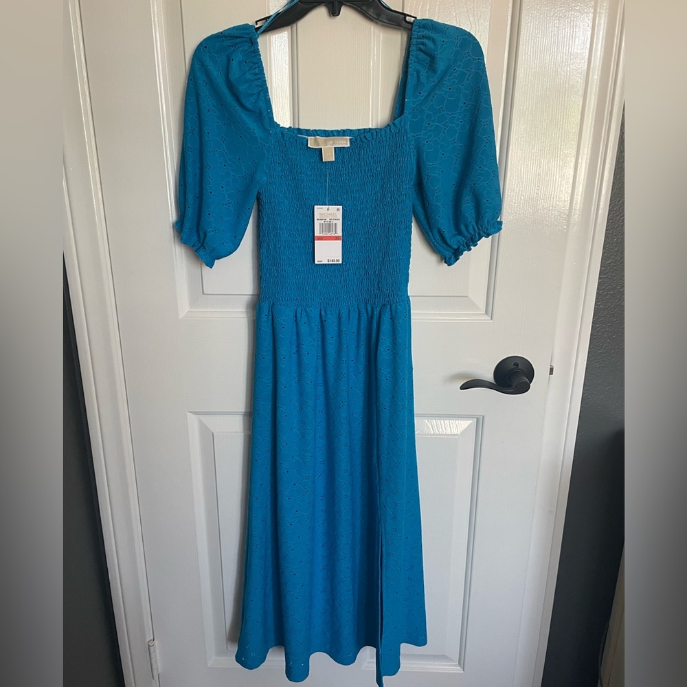 Michael Kors bright cyan blue dress
